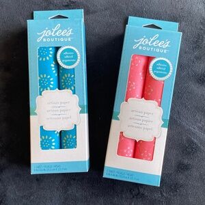 NIB Lot of 2 Jolee's Boutique Artisan paper Blue and Pink